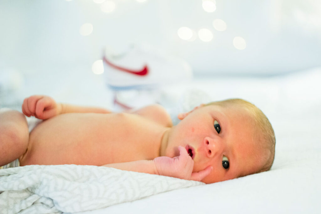 Newborn photo of infant.