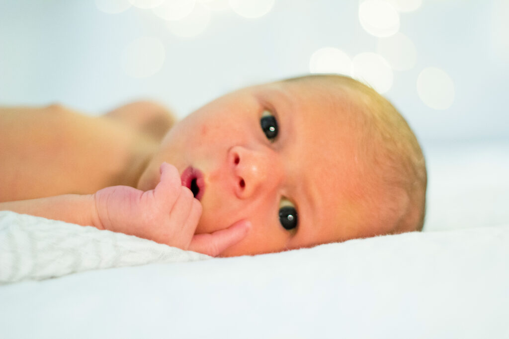 Newborn photo of infant.