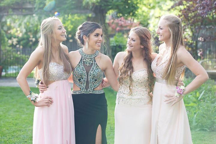 Prom photo of group of friends.